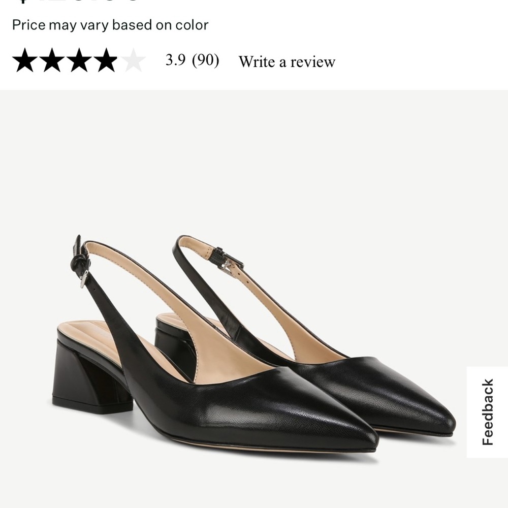 Franco Sarto Black Leather Slingback Heels